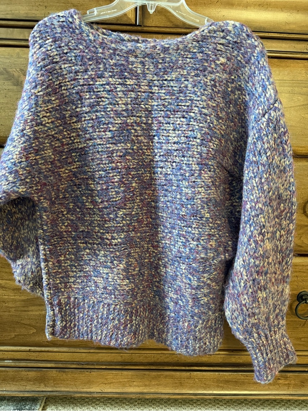 Zara Lavender Multicolor Marled Crewneck Sweater